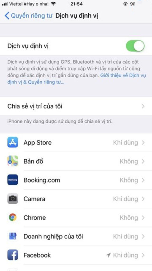 định vị trên iphone 4