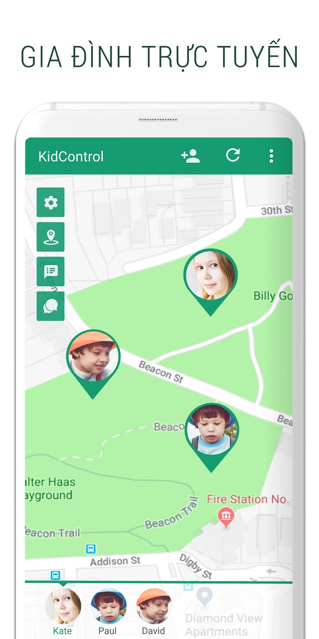 Family GPS Tracker KidControl phần mềm theo dõi iphone 