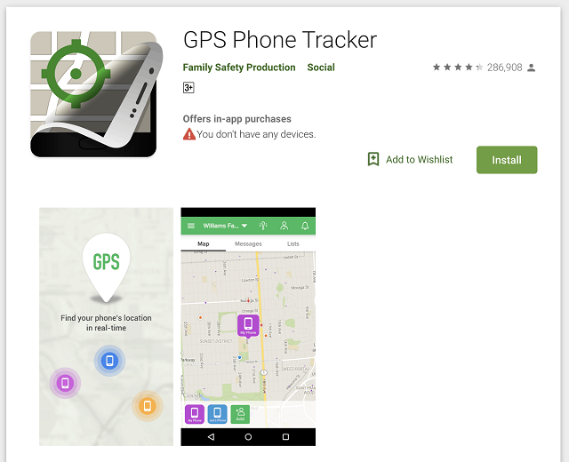 Phần mềm GPS Phone Tracker trên CH Play
