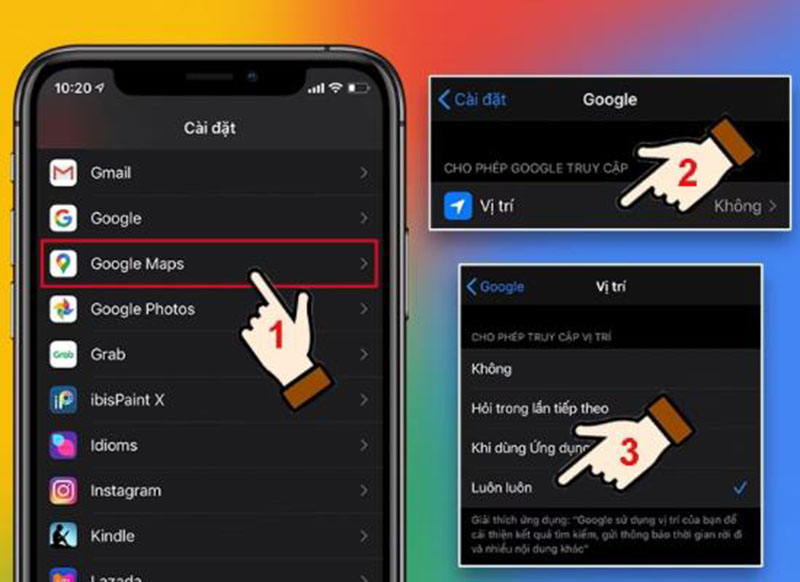 Cài định vị qua Google Maps