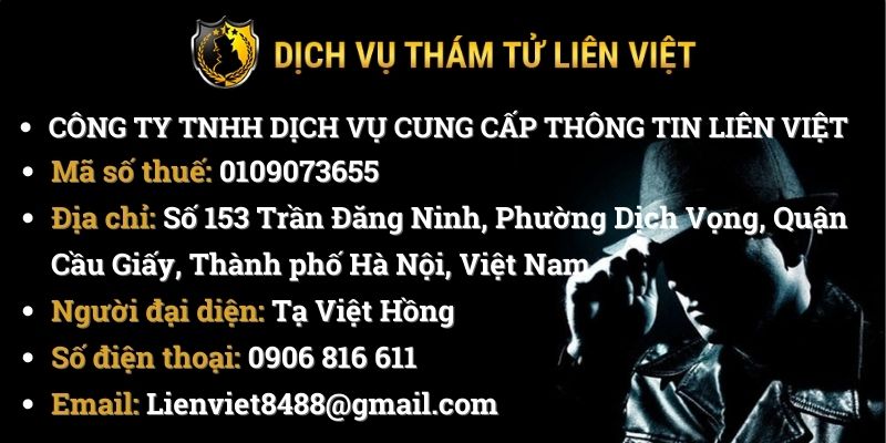 Đạ chỉ công ty thám tử liên việt